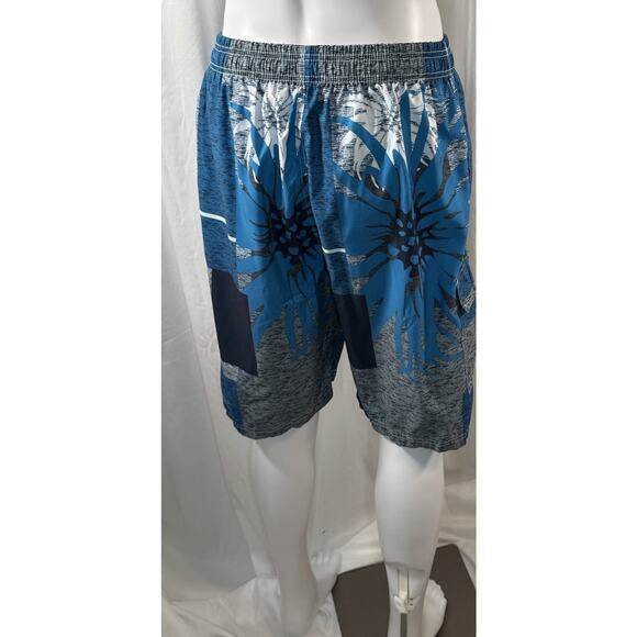 NBN Gear Men's Swim Shorts Trunks Surf Beach Resort Blue Gray White XL 87-39 - Picture 9 of 15